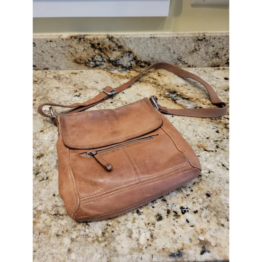 Fossil Hanover Messenger Bag ZB2869 Leather Vintage crossbody tote purse brown